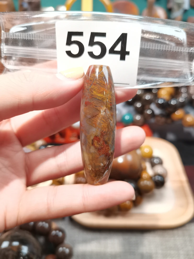 天然北票硅化玉勒子吊坠