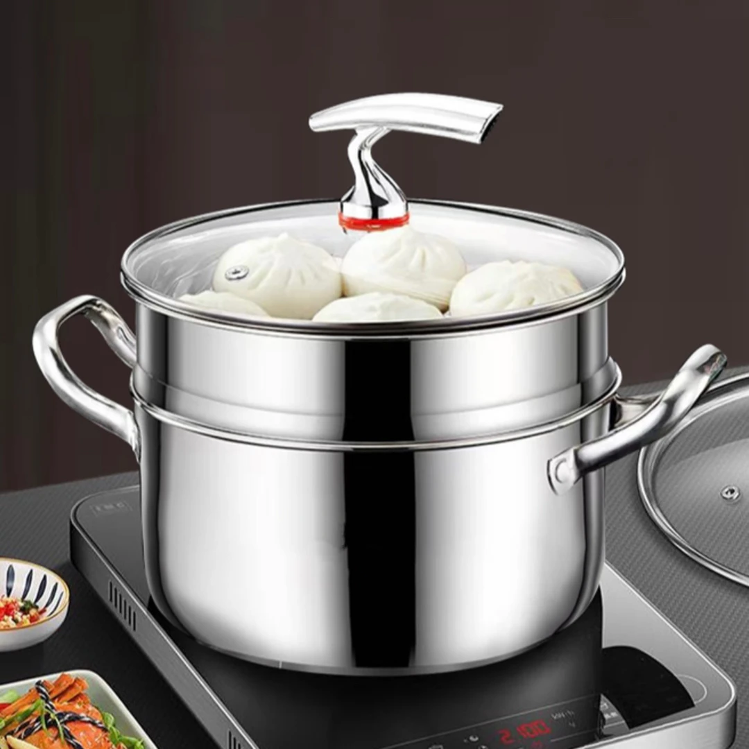 【热销爆款】24cm不锈钢双层锅汤蒸锅一体锅上蒸下煮