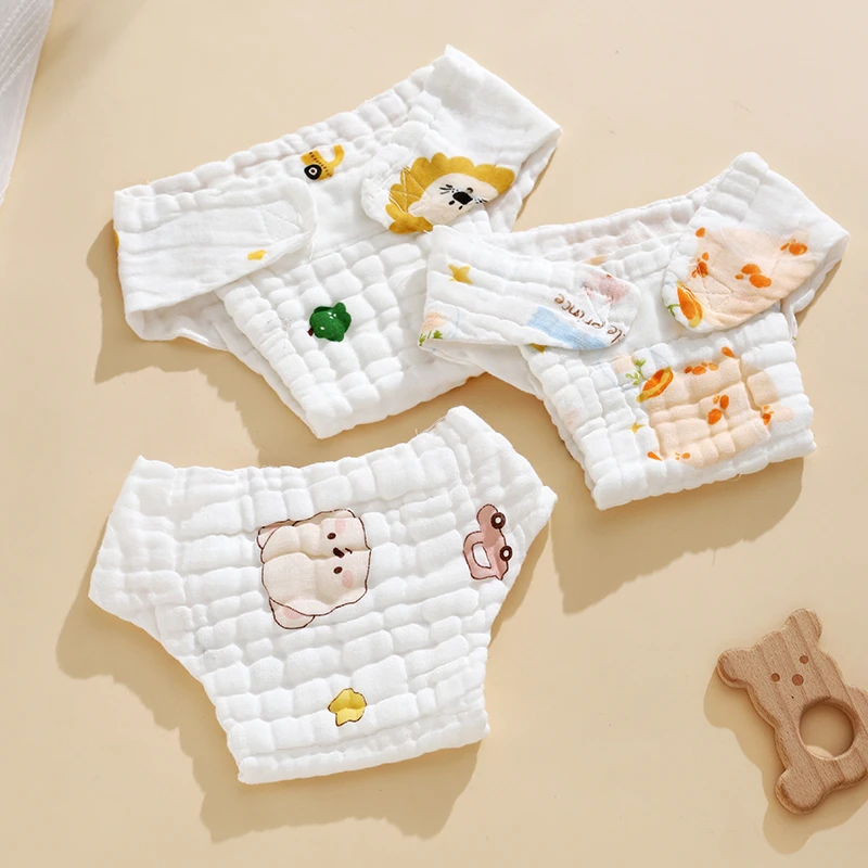 婴童尿布裤纱布纯棉a类防侧漏透气新生儿棉布可水洗宝宝尿片