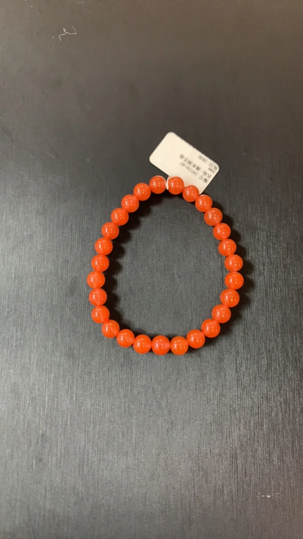 保山南红滴水洞冰红单圈手串6mm+