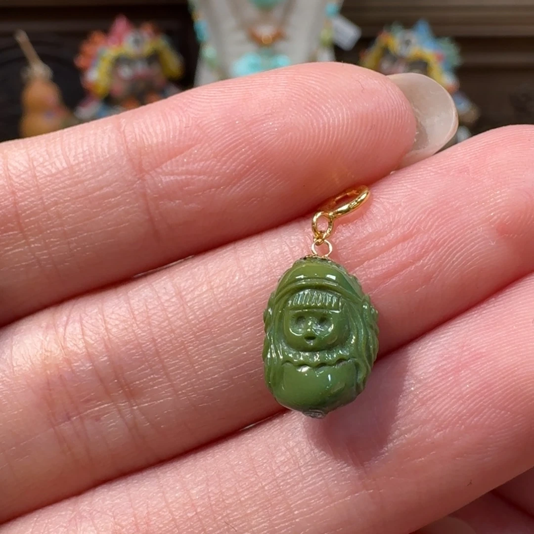 绿松石18K金镶嵌女巫小滴流