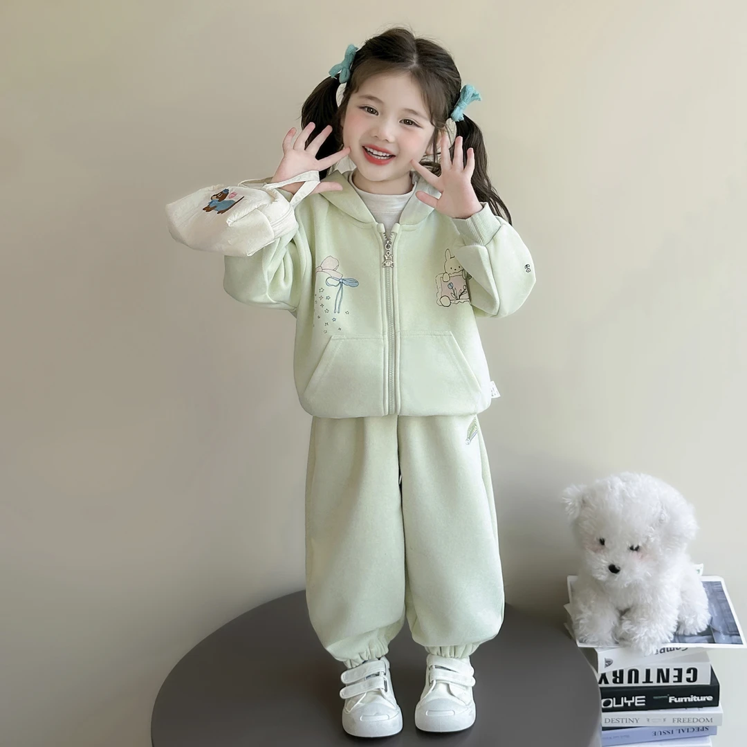 女童套装春秋2025新款儿童洋气运动秋装女宝宝时髦休闲秋季两件套