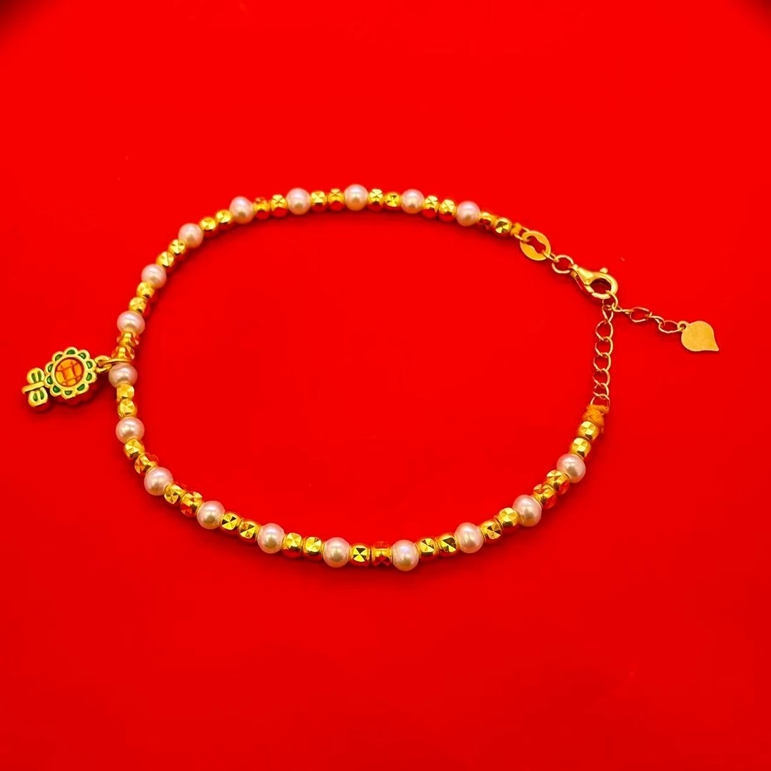 绳之运盘缠足金999向日葵手链