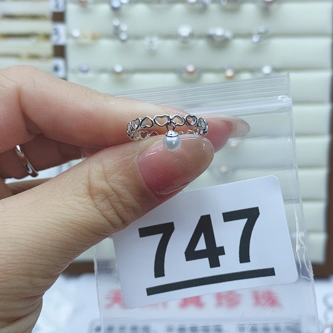淡水珍珠戒指银S925镶嵌蝴****8747