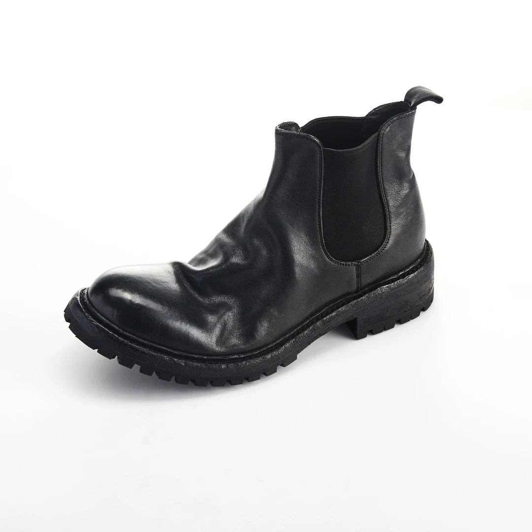 高档马皮米其林大底水洗做旧高帮固特异切尔西手工皮靴
