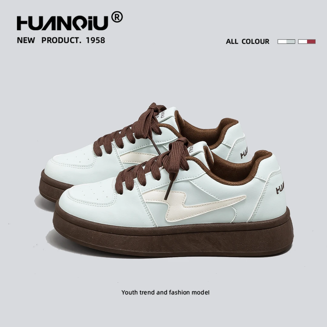 环球琥珀流光轻奢闪电小白鞋女款2025爆款韩版厚底增高板鞋HC2880