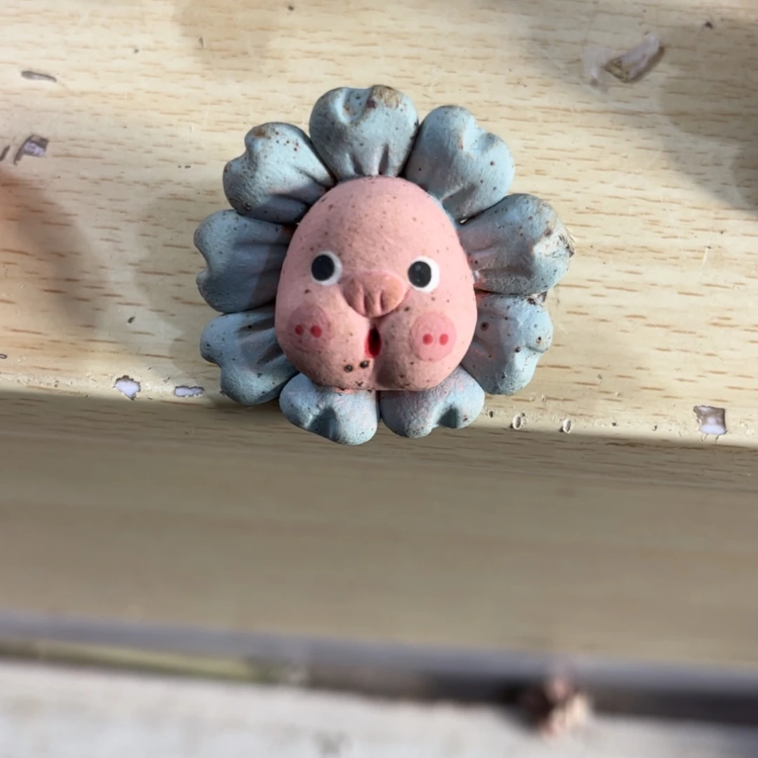 泥塑古镇炻陶花盆