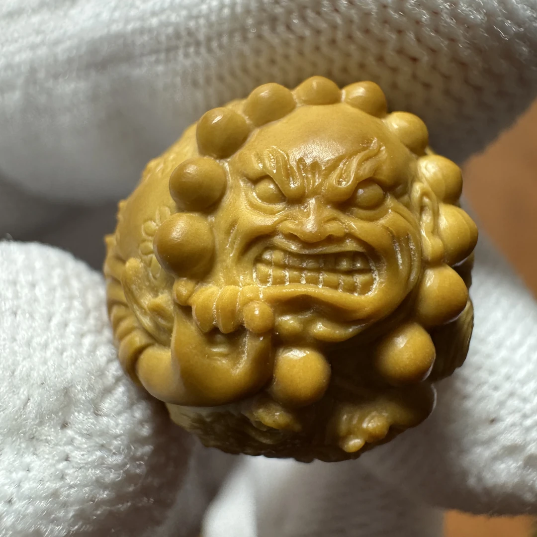 精修「降龙恶僧」18mm左右雕刻猴头正常封口线介意勿拍