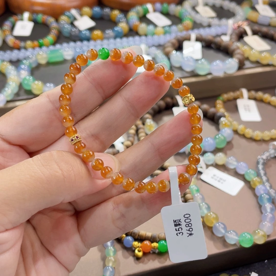 未镶嵌手链翡翠冰橘红