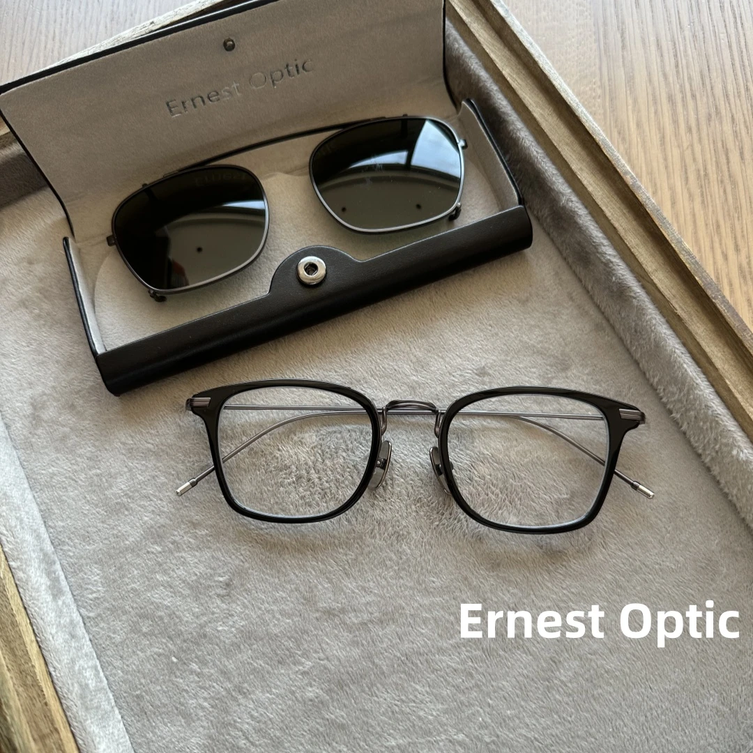 Ernest Optic/欧内欧内近视眼镜超轻B钛板材男女中金架手工复古