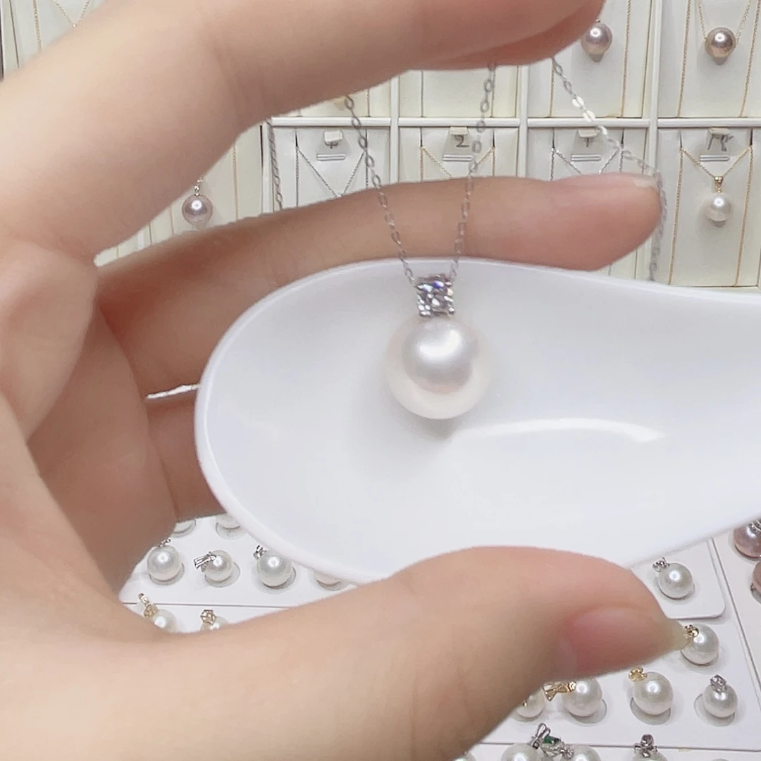 淡水珍珠吊坠(不含链)银S925镶嵌