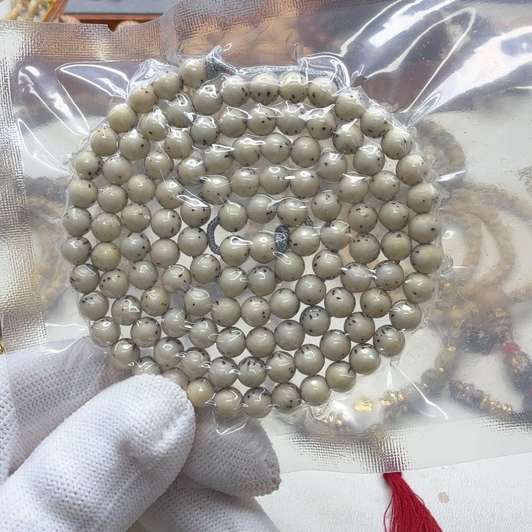 手串星月菩提25梵天冰白通体龙蛋6左右108圆