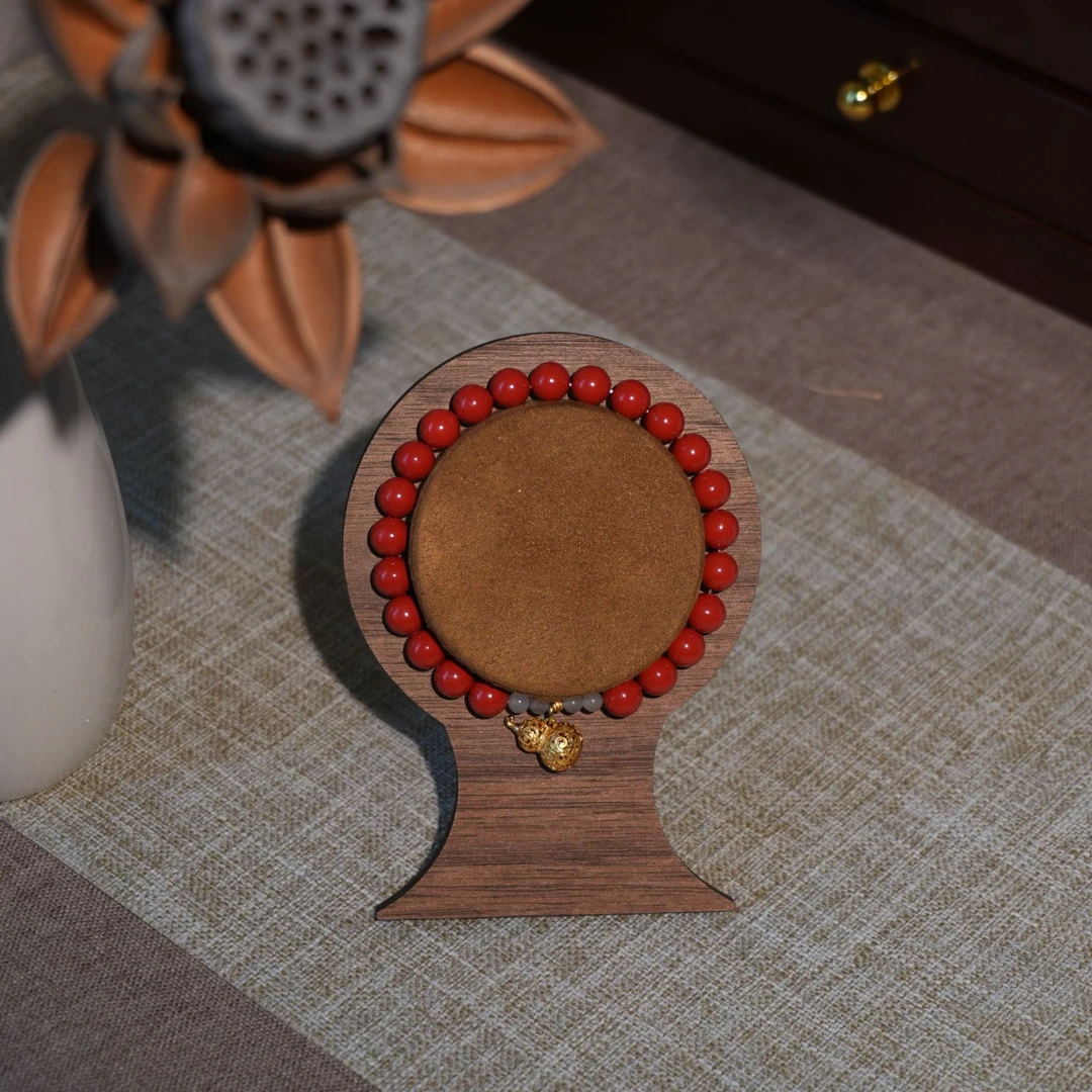 含辰砂工艺品普陀山直发 天然朱砂福禄单圈手串