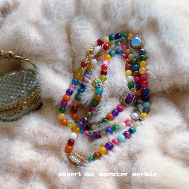 铜合金项链 多彩满镶系列 洛可搭配弗尼娜9740手工时尚彩色百搭