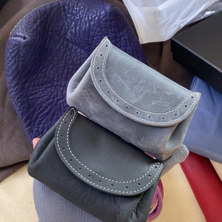 头层牛皮两个卡包收纳宽12