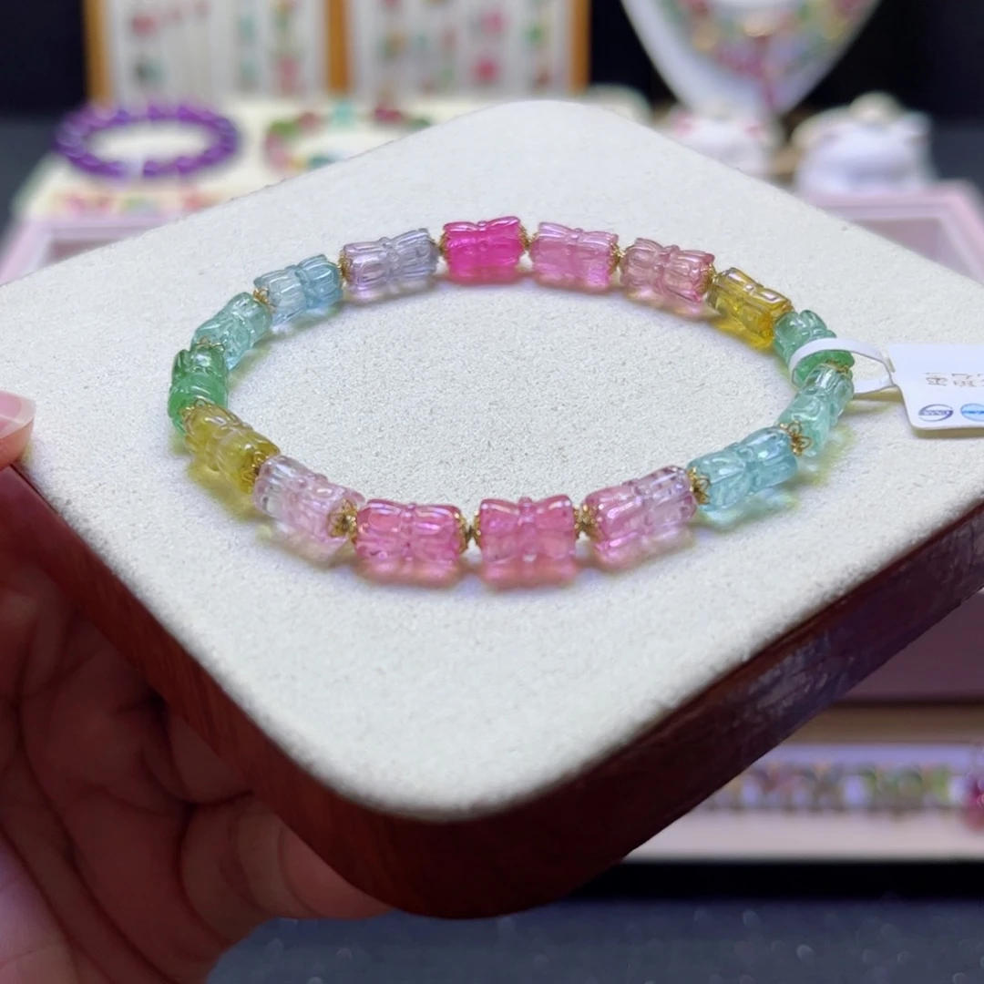 丫***丫手链未镶嵌碧玺荧光莲花