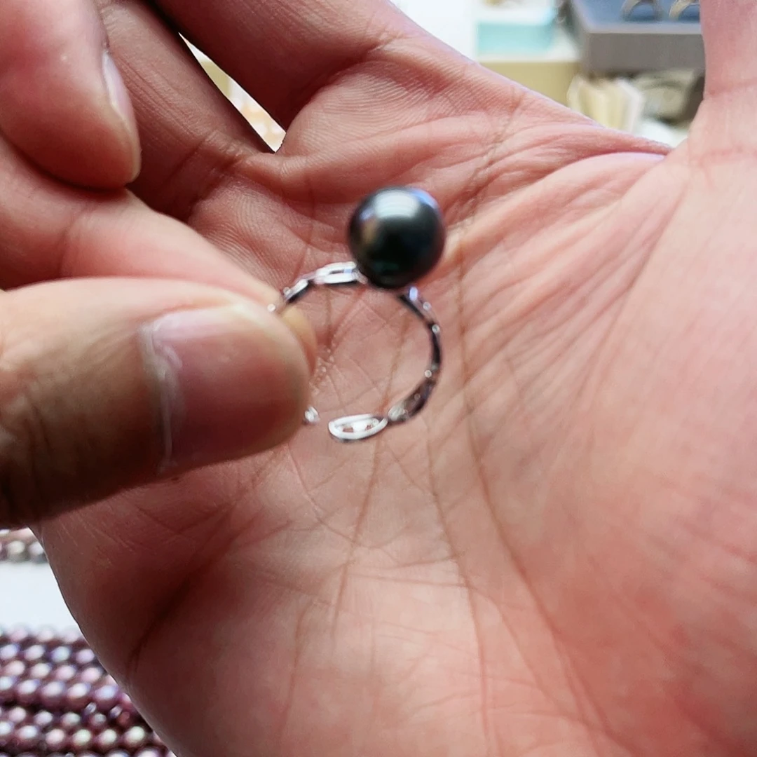 海水珍珠戒指银S925镶嵌