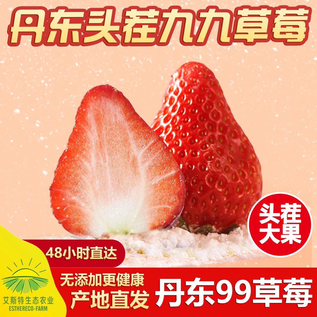 丹东99红颜草莓新鲜水果九九牛奶大草莓特大果礼盒YX