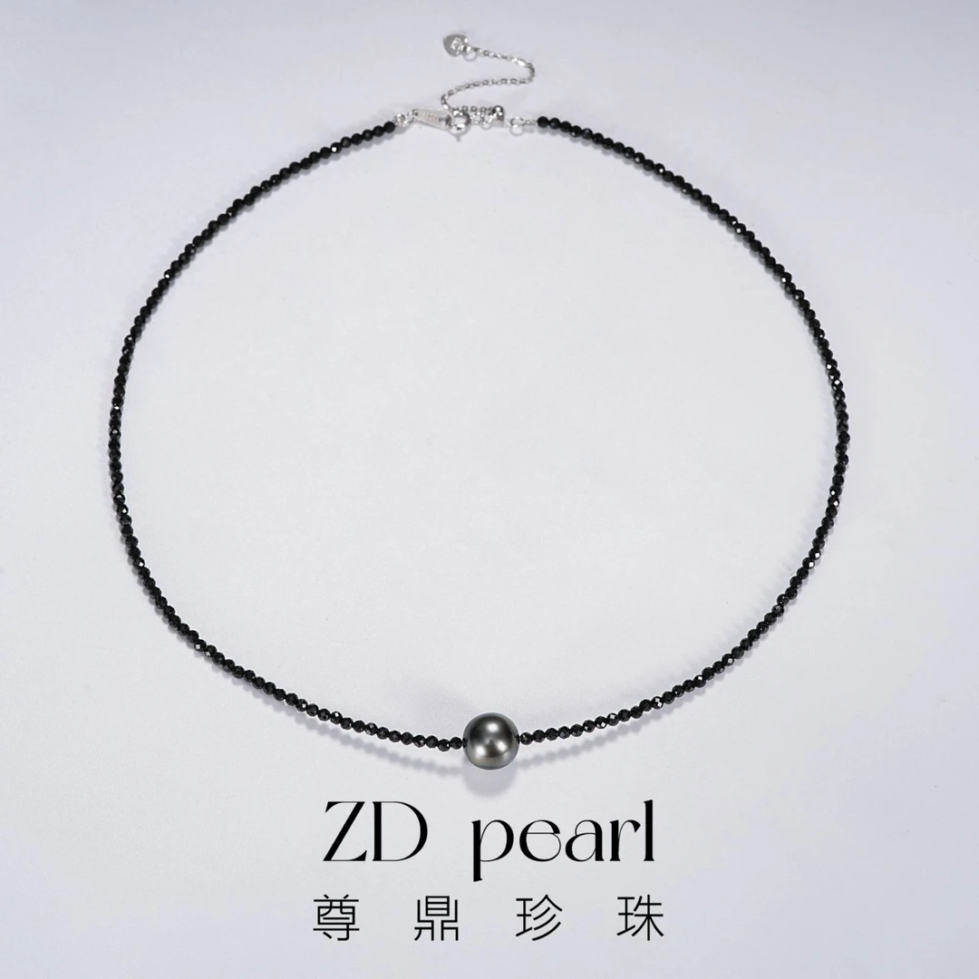 【鸭鸭】尊鼎珍珠-S925银海水珍珠大溪地项链-10-11mm