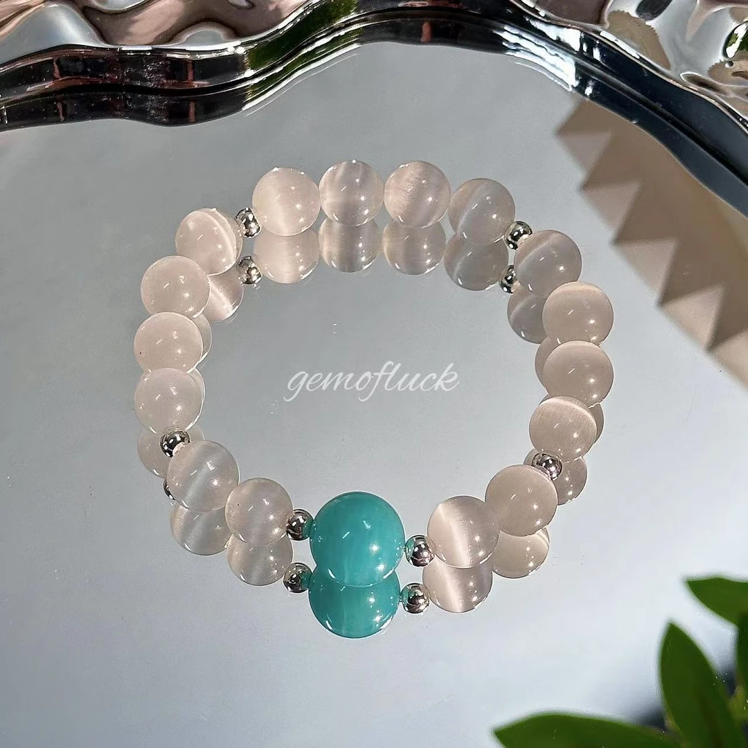 xy358-白猫眼天河石水晶手串