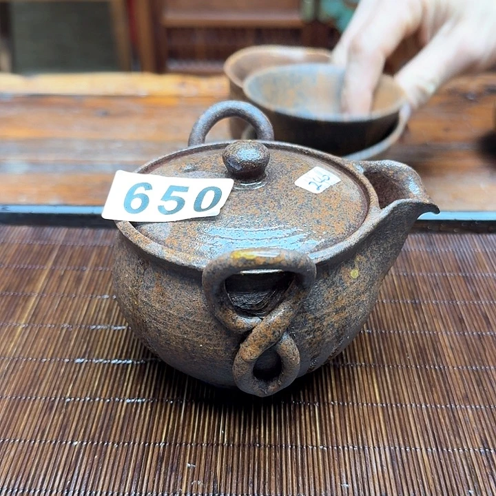 纯手工制作粗陶茶具