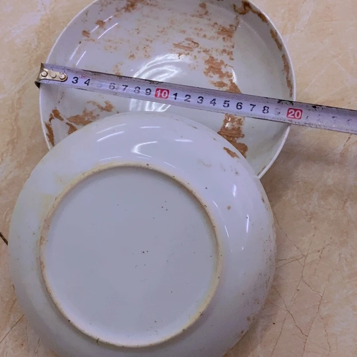 陶2个10厘米老白胎窝盘景德镇