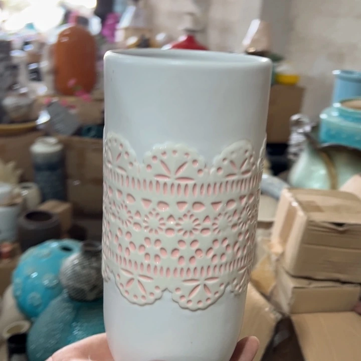 陶瓷花瓶摆件外贸出口（微瑕）高25口10公分