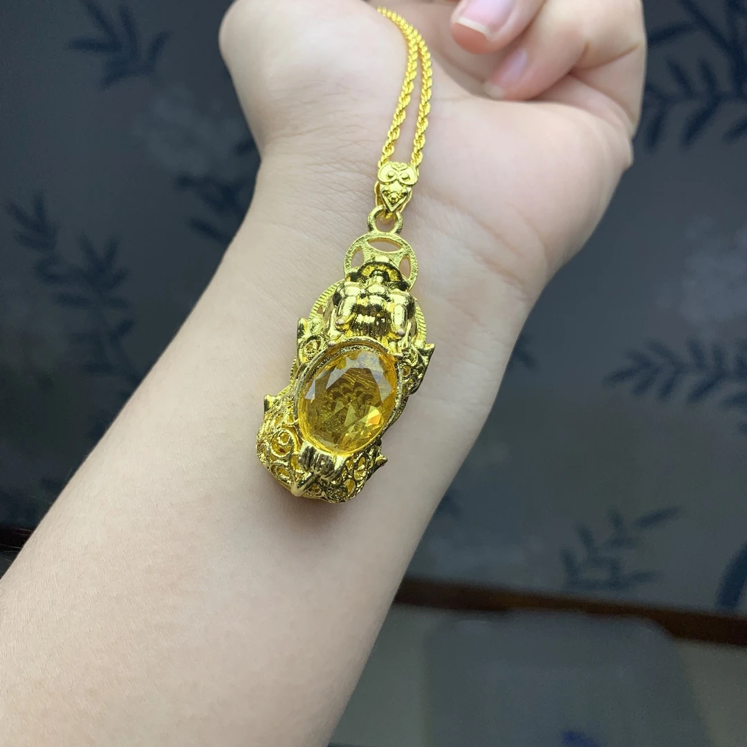 （嘉之源）宝   高定-馆藏 穆索矿山金黄貔貅吊坠23275