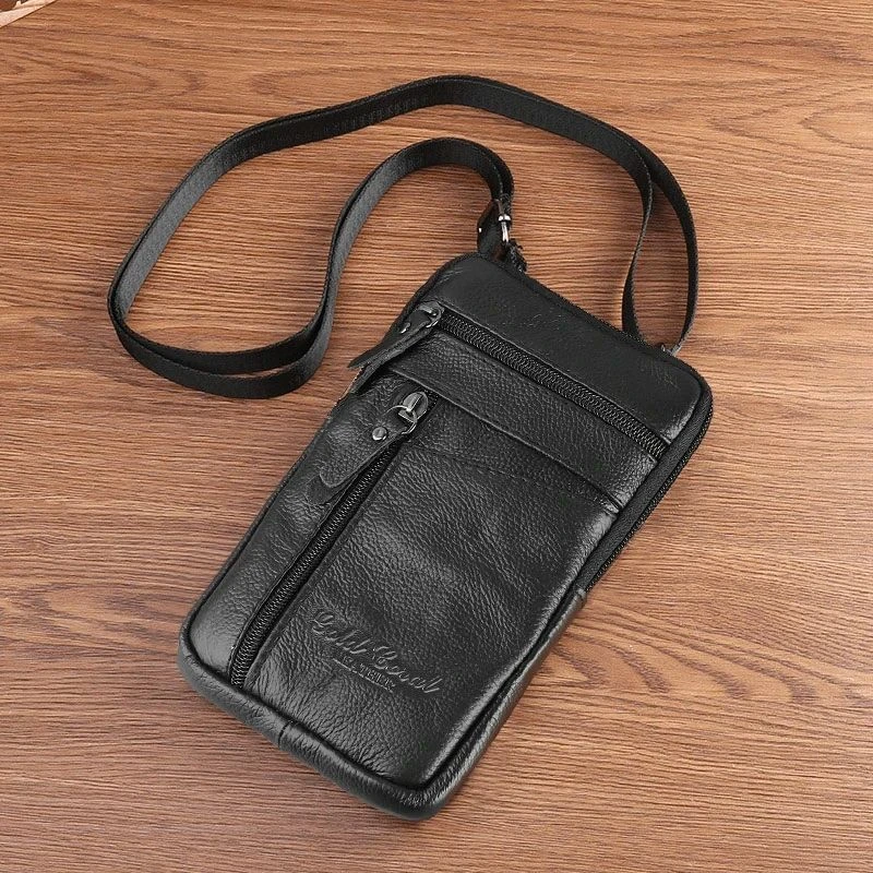 夏季男士小挎包真皮迷你小包包多功能斜挎包手机包轻便背包单肩