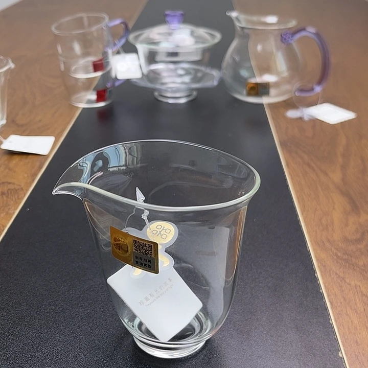 手工艺品玻璃烁连茶海无耳公道杯