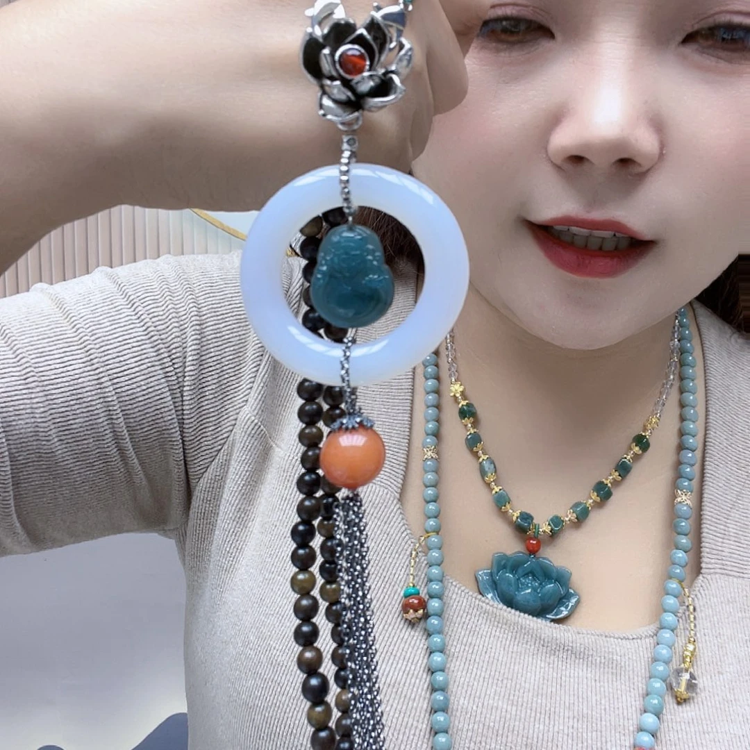 翡翠未镶嵌颈饰项链