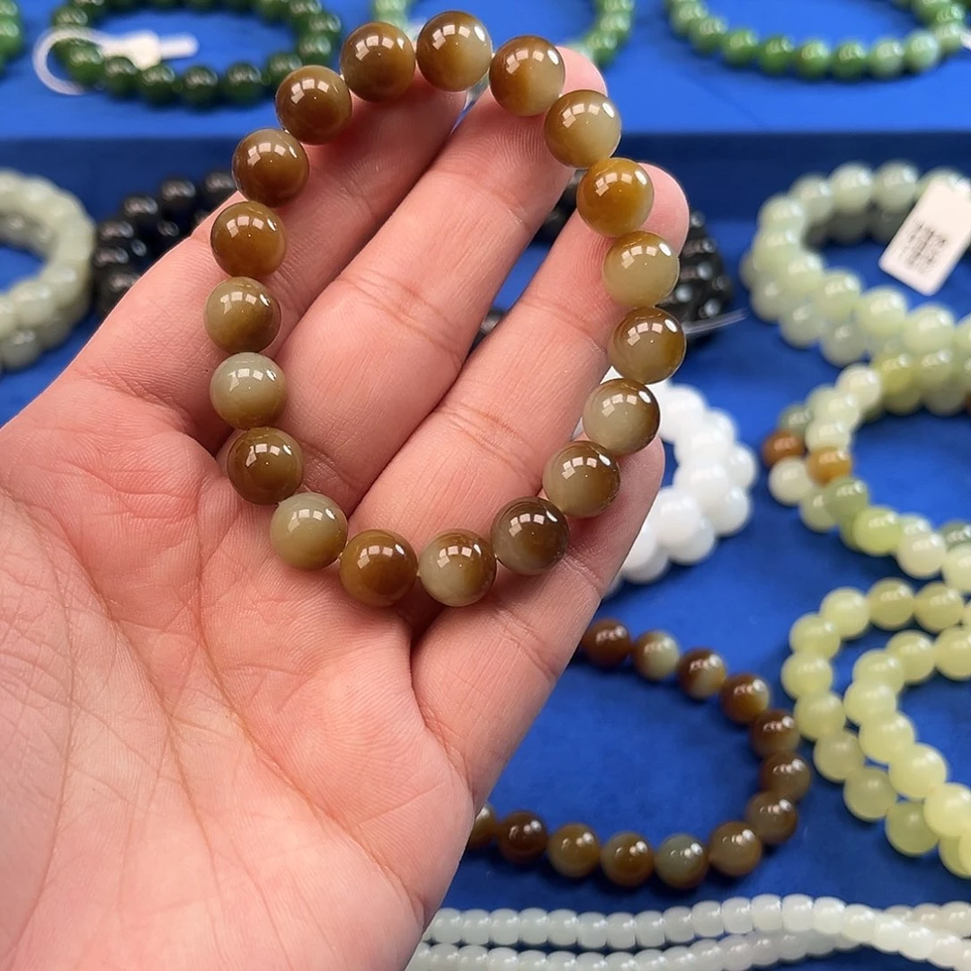 和田玉未镶嵌手链金山糖白聚宝盆