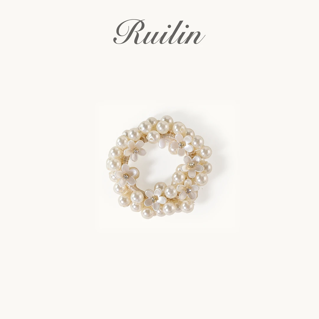 RUILIN【珠珠繁华】发圈珠珠花朵百搭时尚气质