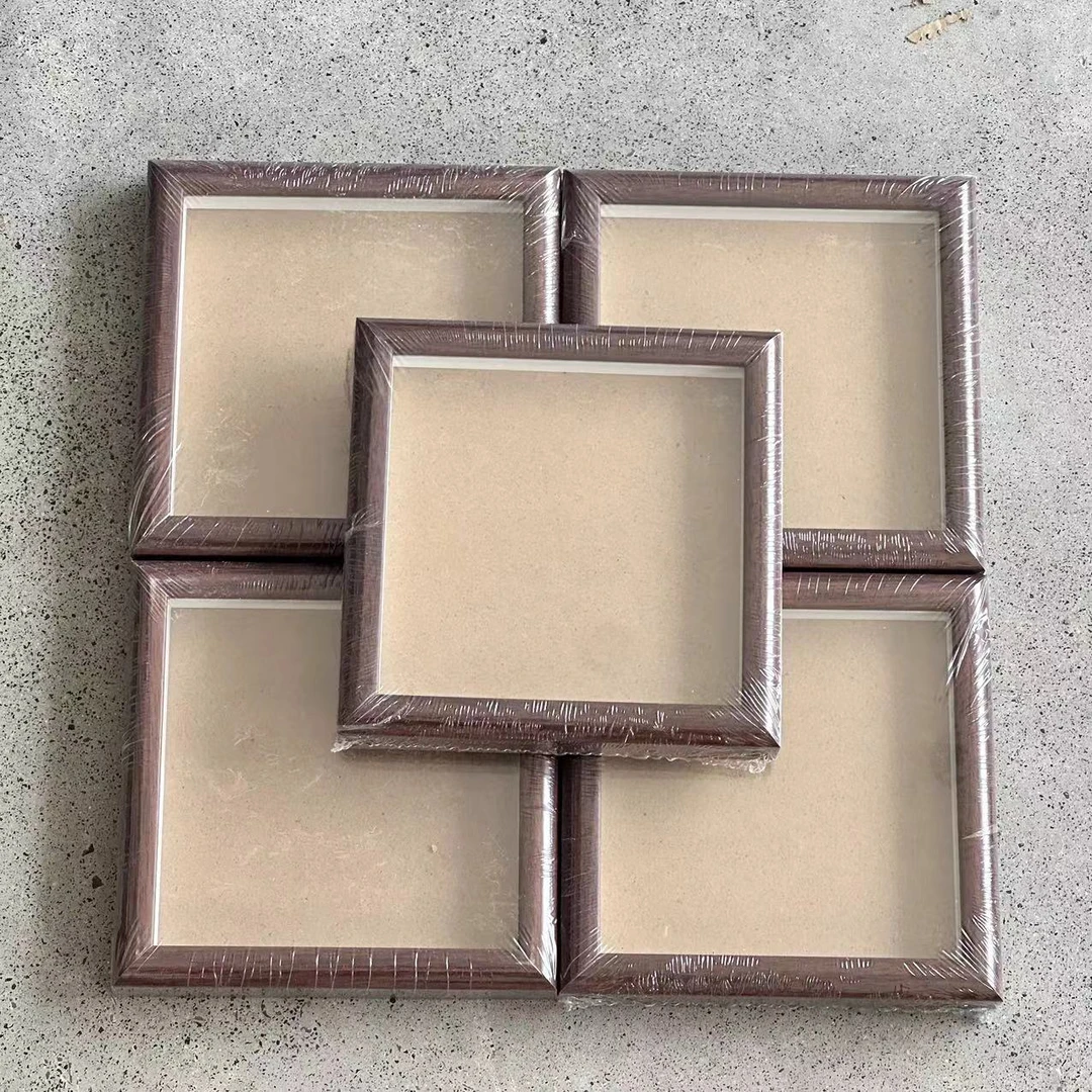【书心工厂】画框清仓15*15cm【胡桃色】玻璃相框【到手5个】