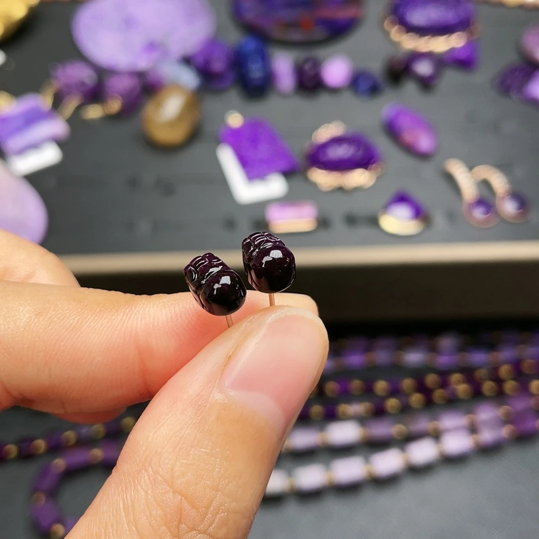 苏纪石（舒俱来）耳环银S925镶嵌