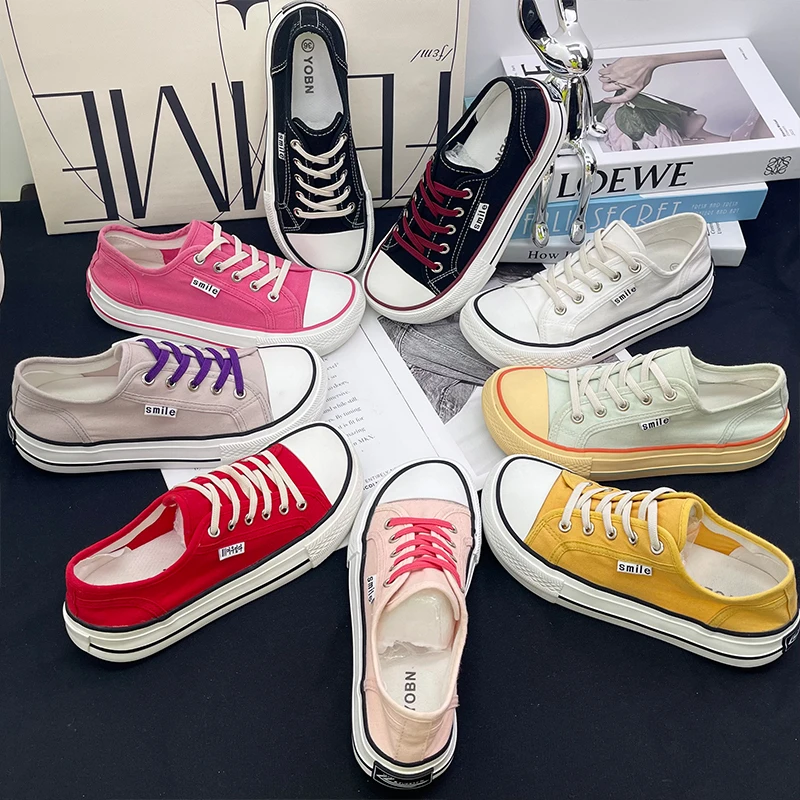 【good】帆布鞋女平底芒果头透气2025夏季板鞋低帮松紧带懒人鞋学生