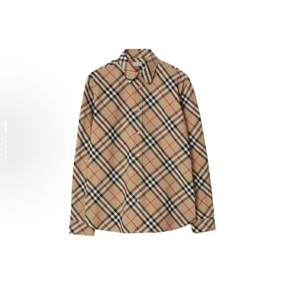 未使用 BURBERRY/博柏利  格纹单排扣长袖衬衫 bm
