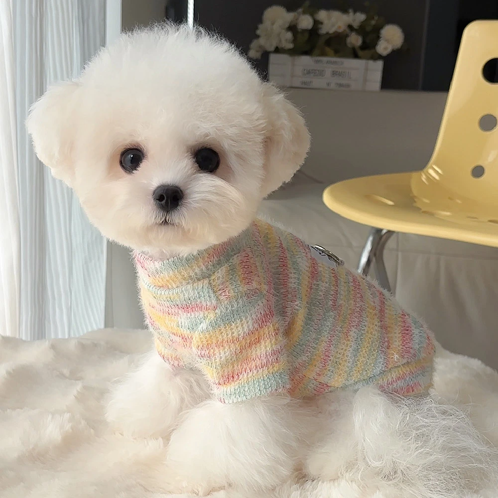 狗狗秋冬针织毛衣比熊泰迪博美小型犬猫咪衣服长袖简约加绒弹力
