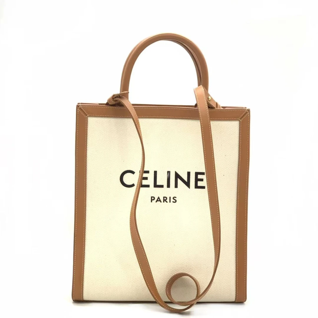 95新 Celine/思琳 【安则专属】白色帆布小号琴谱托特包
