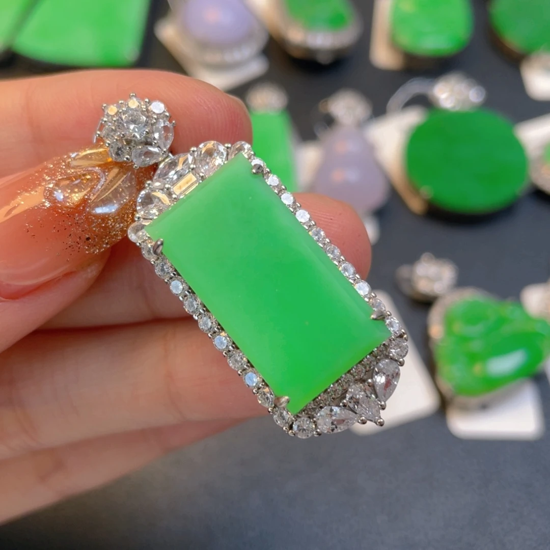 翡翠银S925镶嵌颈饰