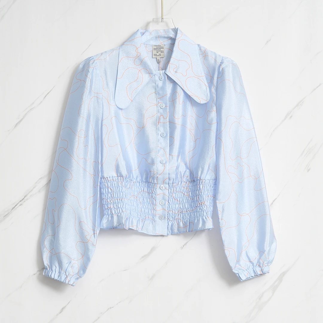 未使用  【瑞池女装】Baum undPferdgarten束口印花衬衣B4GU00021