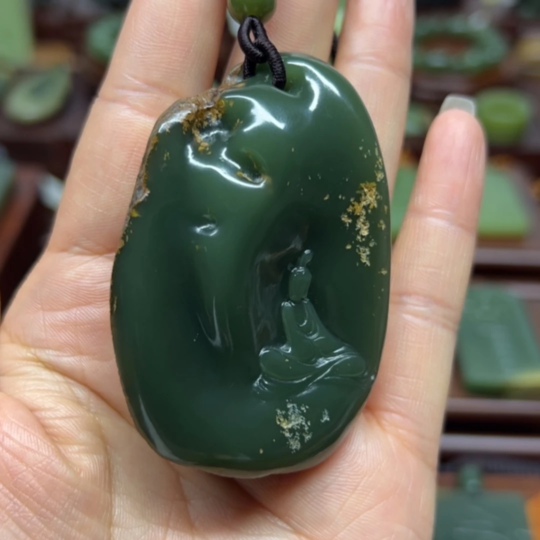 【闪购商品】颈饰未镶嵌岫岩老玉（透闪石质玉）一**风