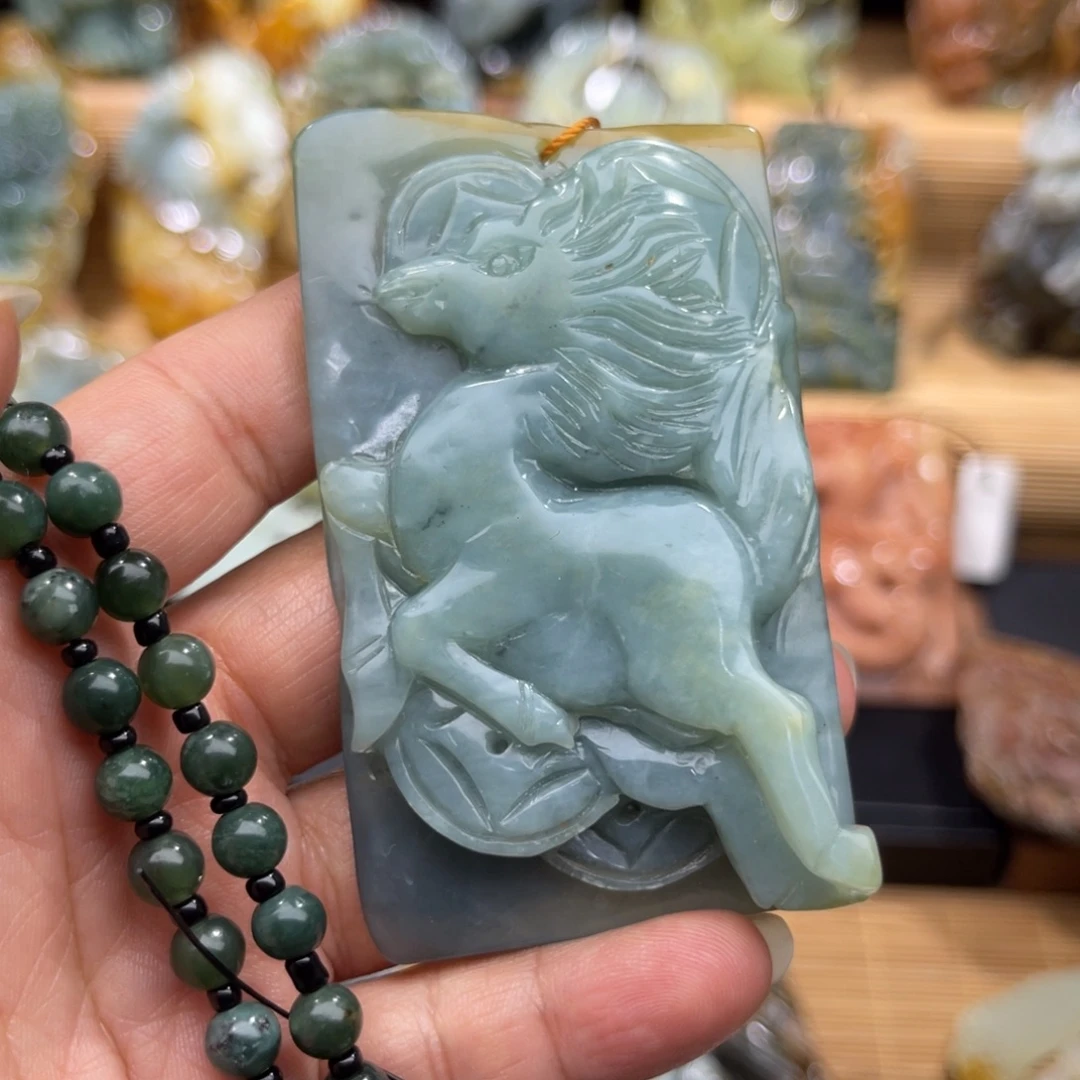 蛇纹石玉未镶嵌吊坠(赠链)