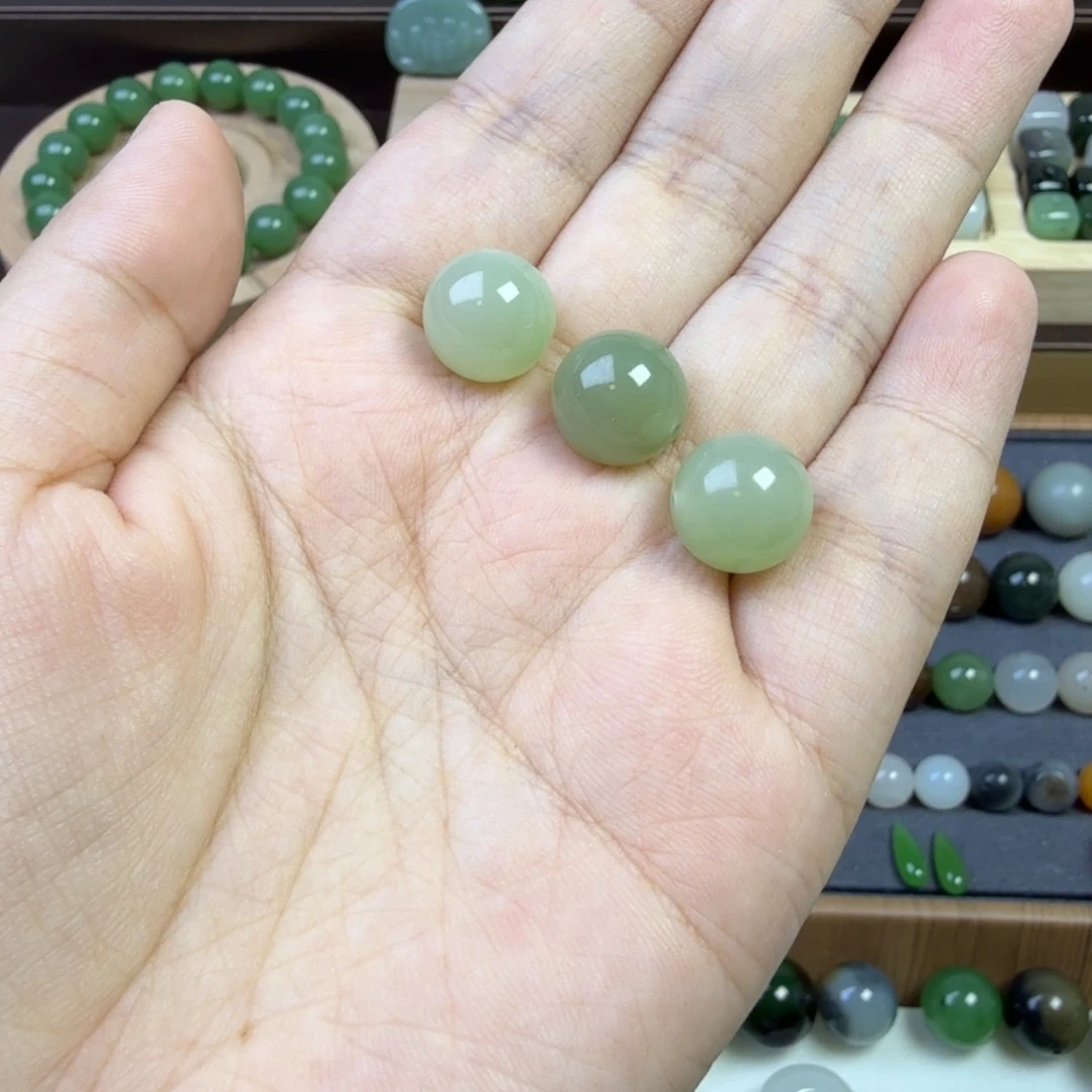 纯***沙未镶嵌和田玉珠宝半成品卡12翠青