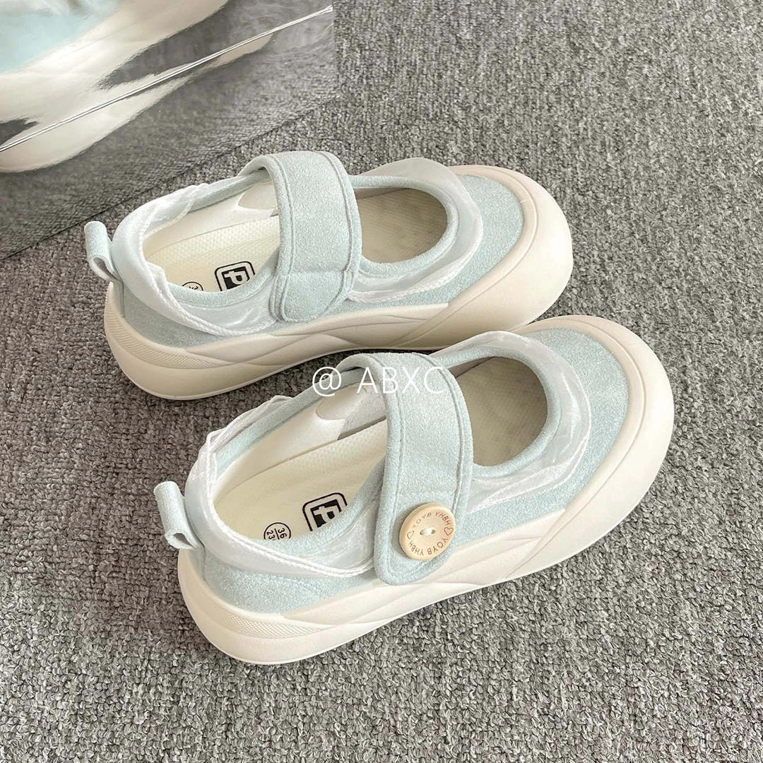 2025今年流行鞋子女ins潮牌百搭魔术贴凉鞋外穿休闲鞋厚底小白鞋