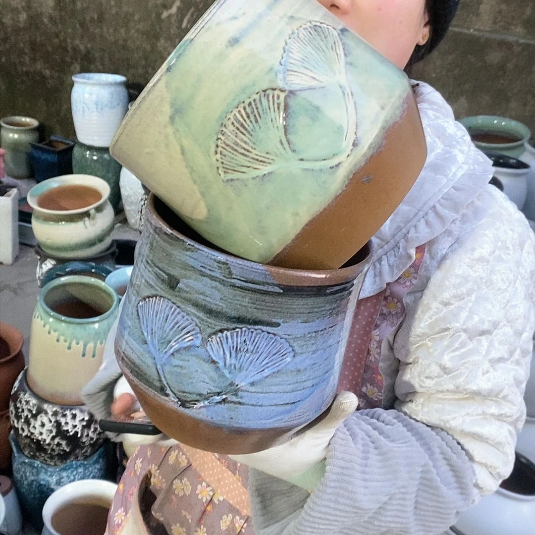 紫砂花盆瑕疵口17高17瑕疵