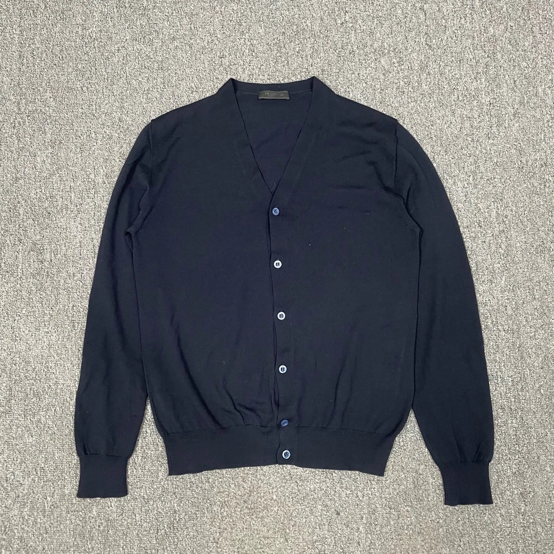 99新 Prada/普拉达 12268300 普拉达 藏蓝色针织开衫 46码99新