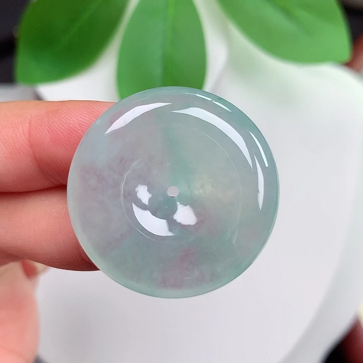颈饰未镶嵌翡翠平安扣 28.9x5.8mm
