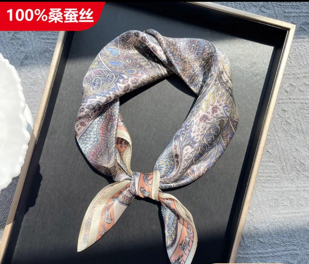2025年杭州丝巾 四季款桑蚕丝真丝53cm小方巾