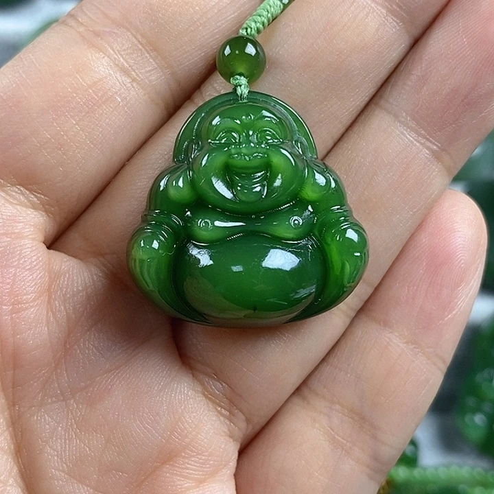 吊坠(不含链)未镶嵌和田玉（碧玉）27mm